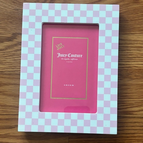 Juicy Couture Pink and White Checkered Photo Frame - Picture 2 of 5
